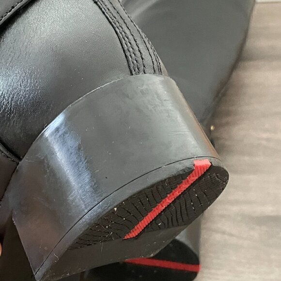 Prada Black Leather Tall Pull On Riding Moto Boot 2000's New Dead Stock 38.5/8.5 - Picture 10 of 11